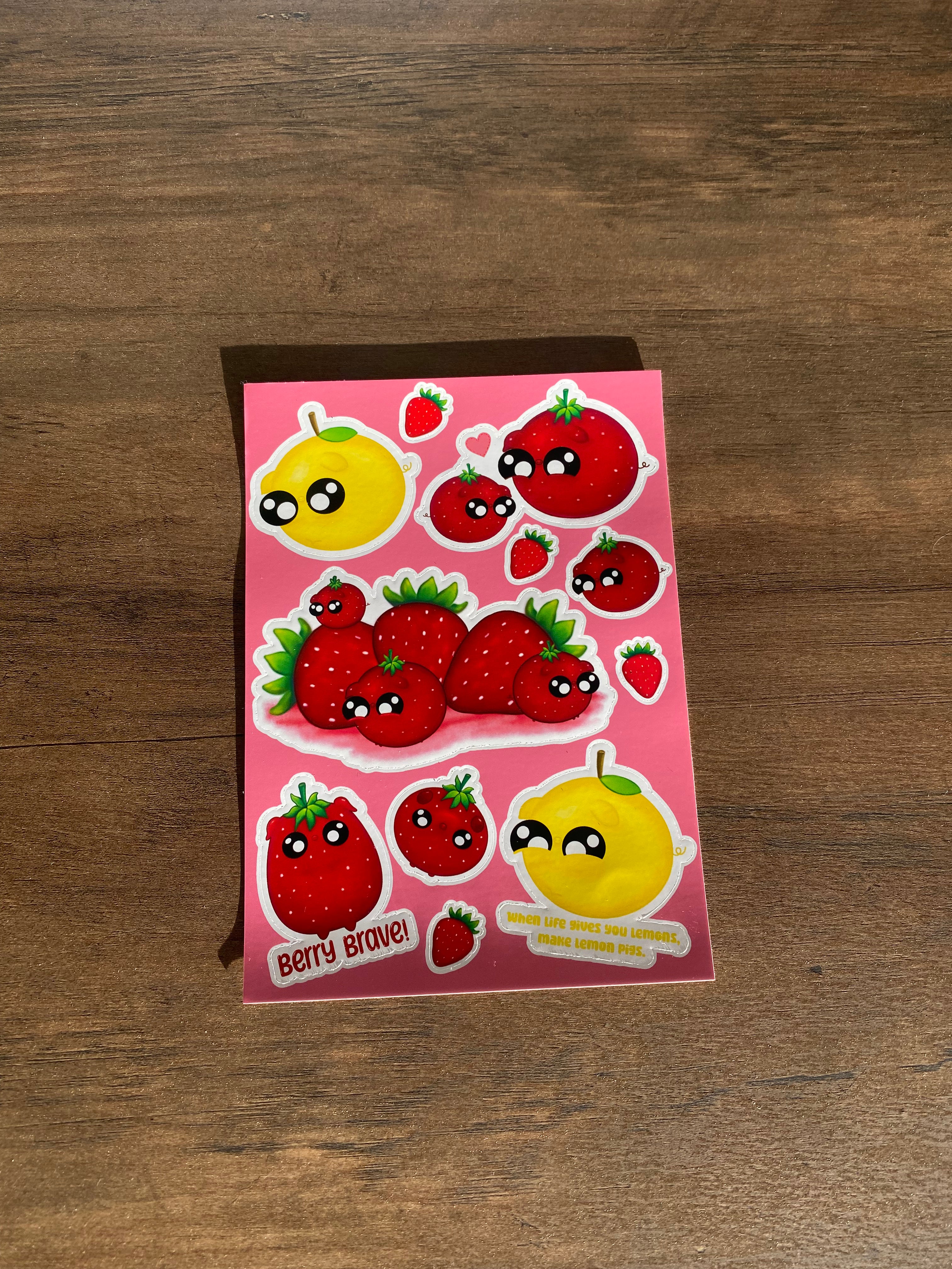 Strawberry & Lemon Sticker Sheet