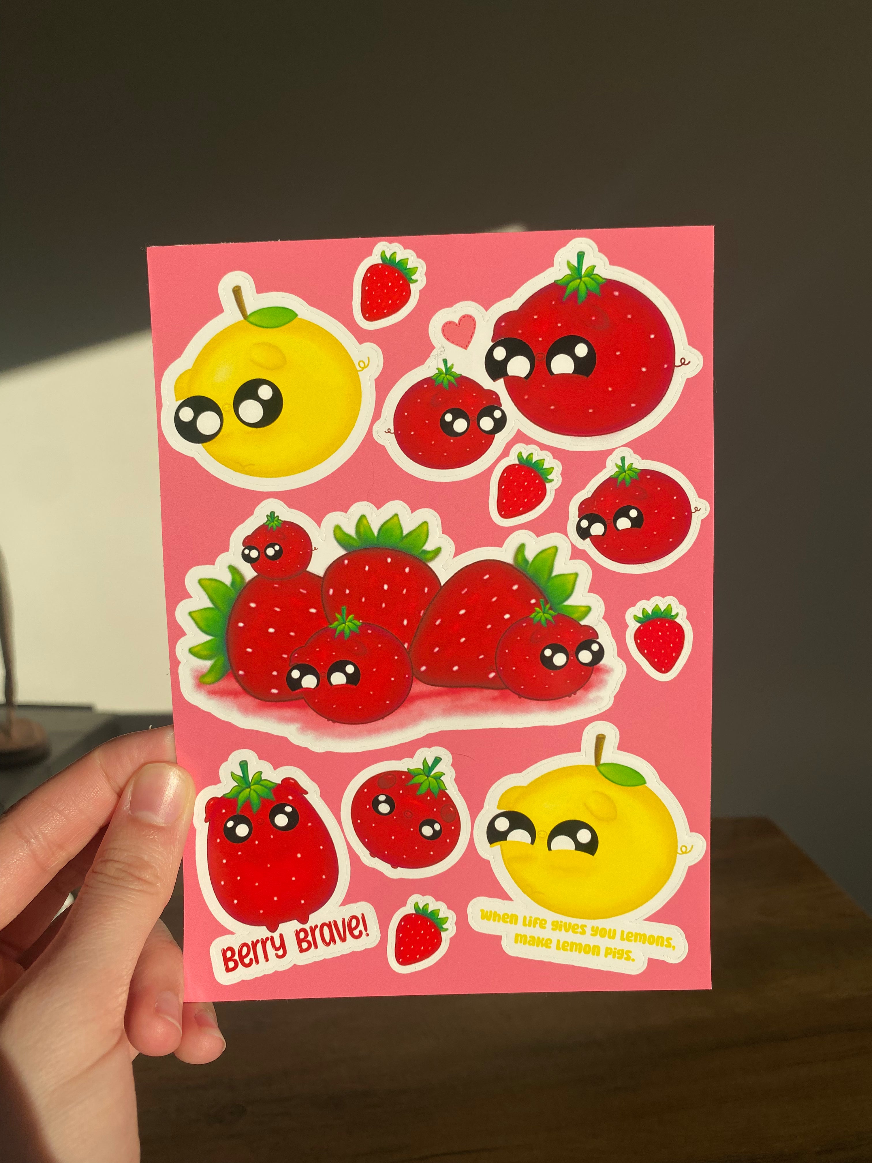 Strawberry & Lemon Sticker Sheet