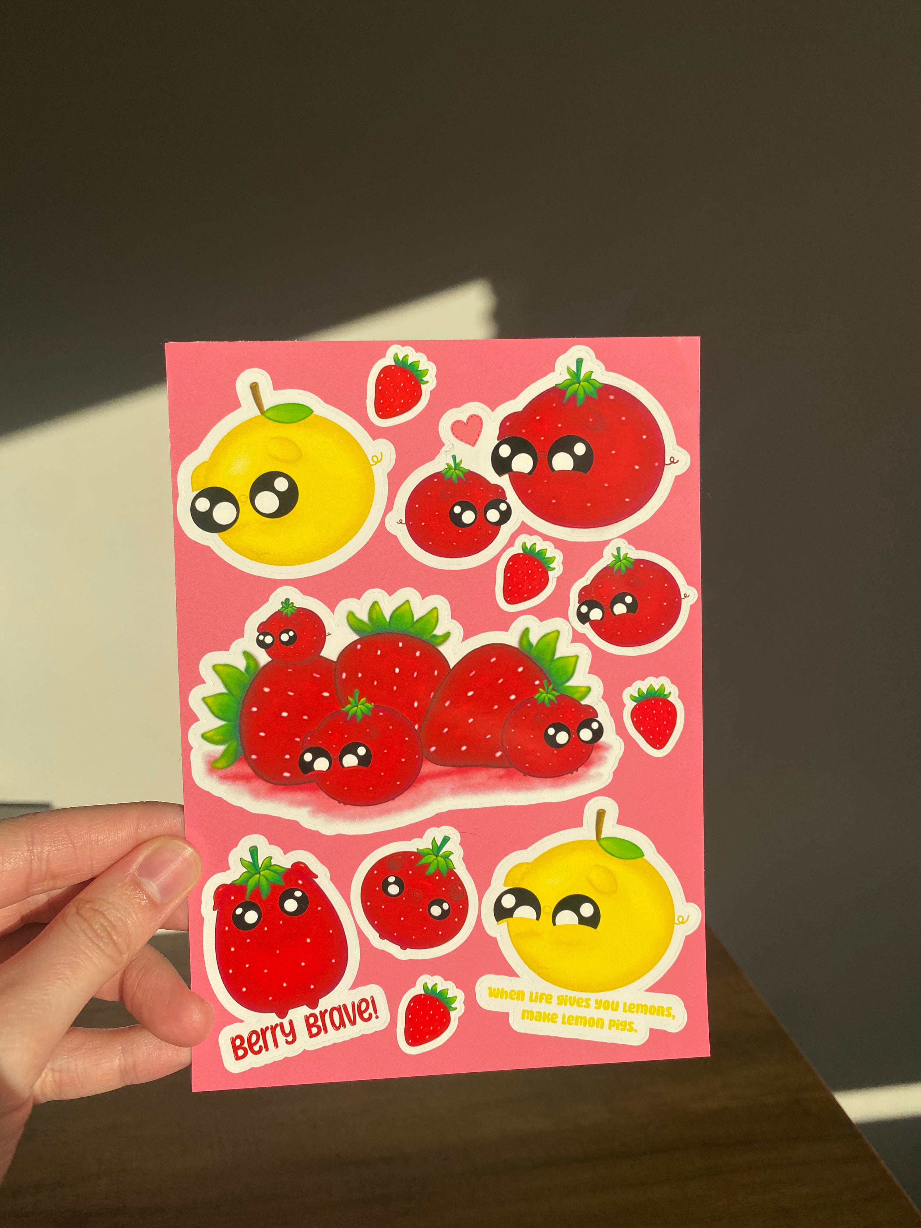 Strawberry & Lemon Sticker Sheet